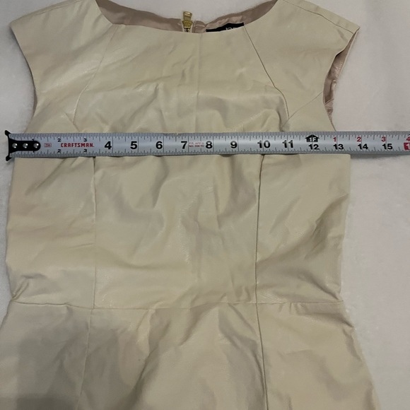 Bebe cream/beige colored faux vegan leather dress 00 - Picture 11 of 14